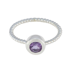 Ha-eun Modern Purple Solitaire Ring Amethyst Purple
