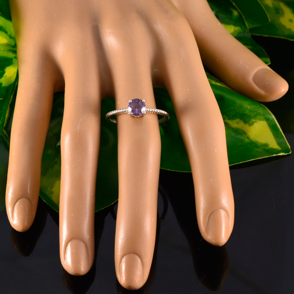 Abigail Twist Purple Solitaire Ring