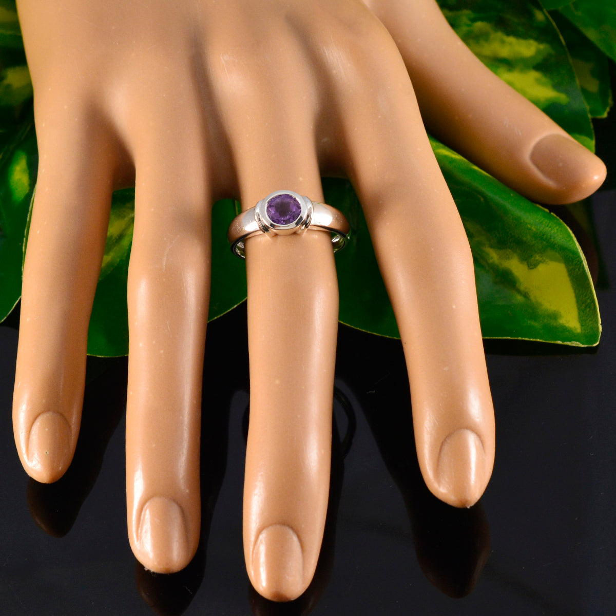 Meera Feminine Purple Solitaire Ring