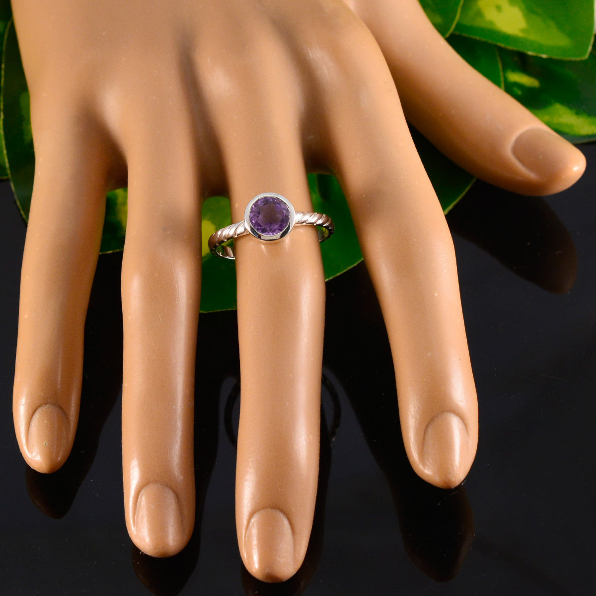 Eliza Trendy Purple Solitaire Ring