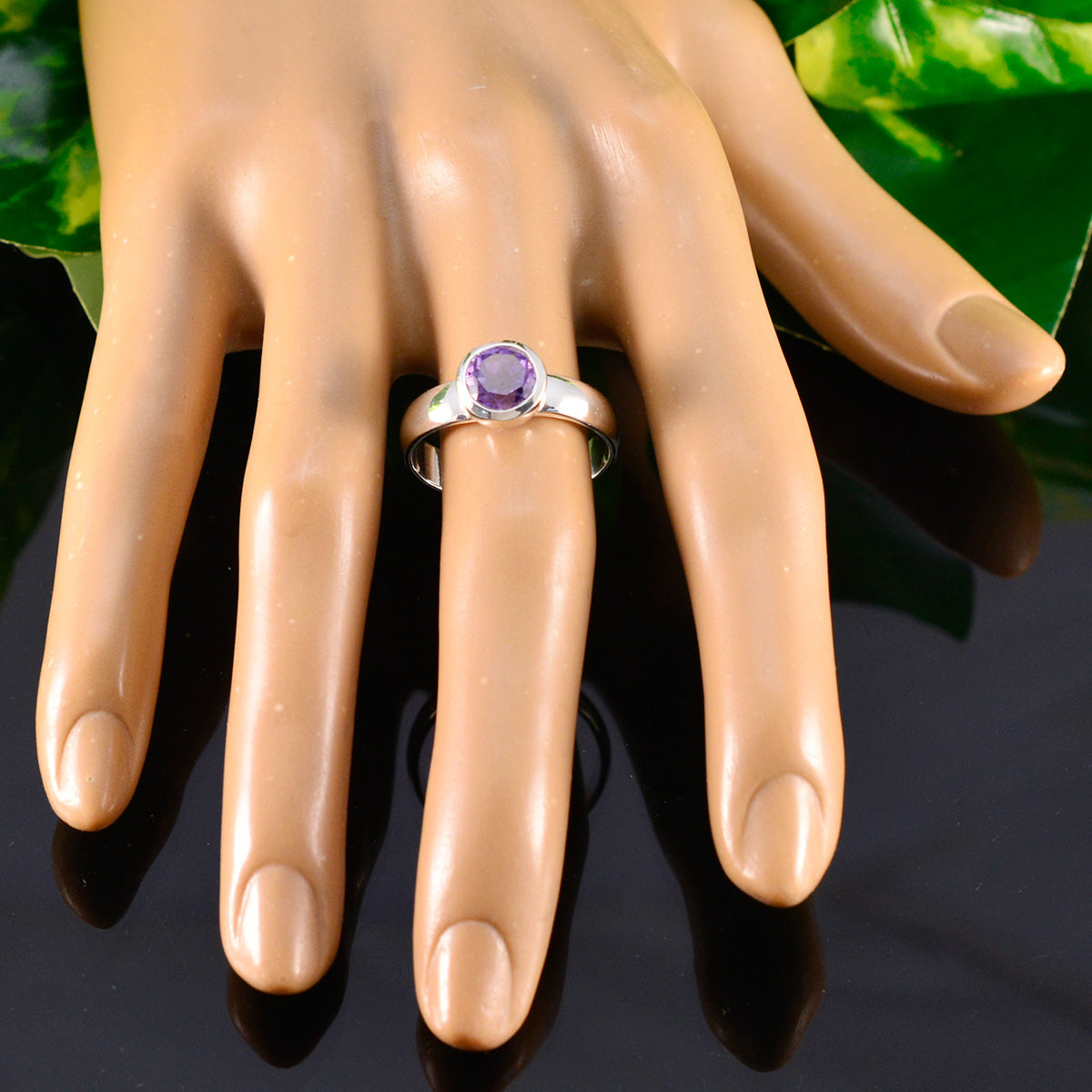 Grace Trendy Purple Solitaire Ring