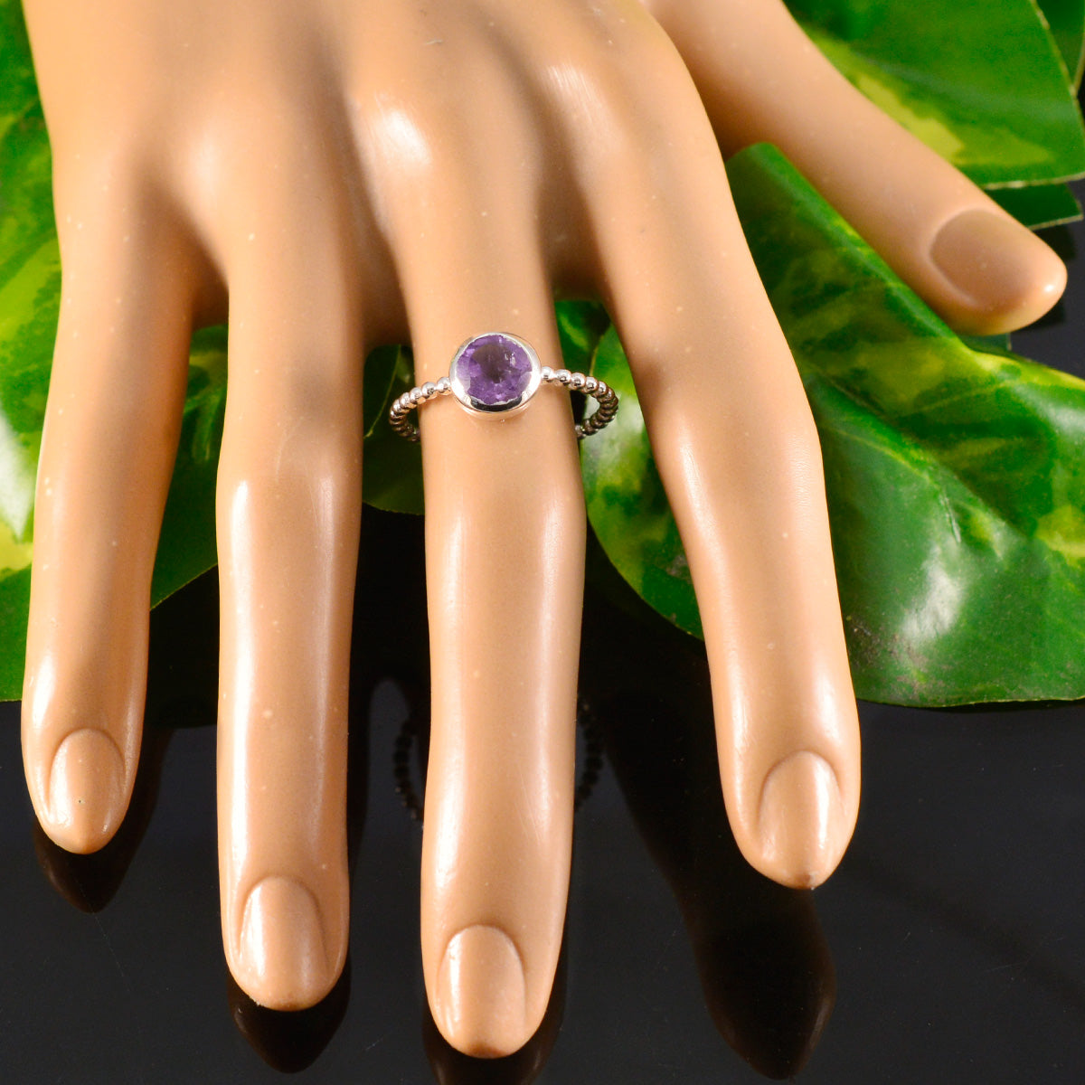 Kristine Twist Purple Solitaire Ring