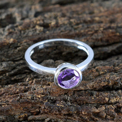 zazlle Contemporary Purple Solitaire Ring