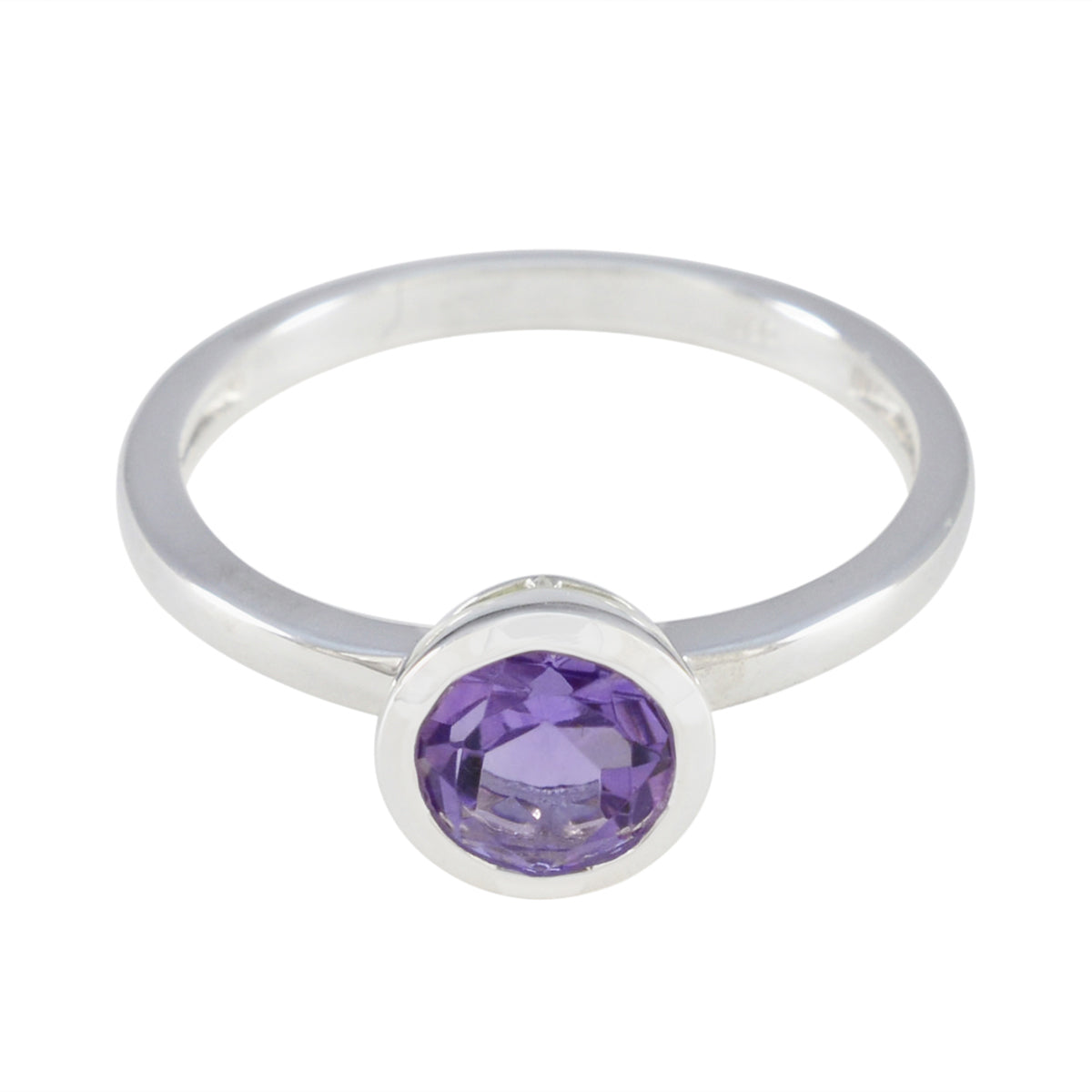 zazlle Contemporary Purple Solitaire Ring Amethyst Purple