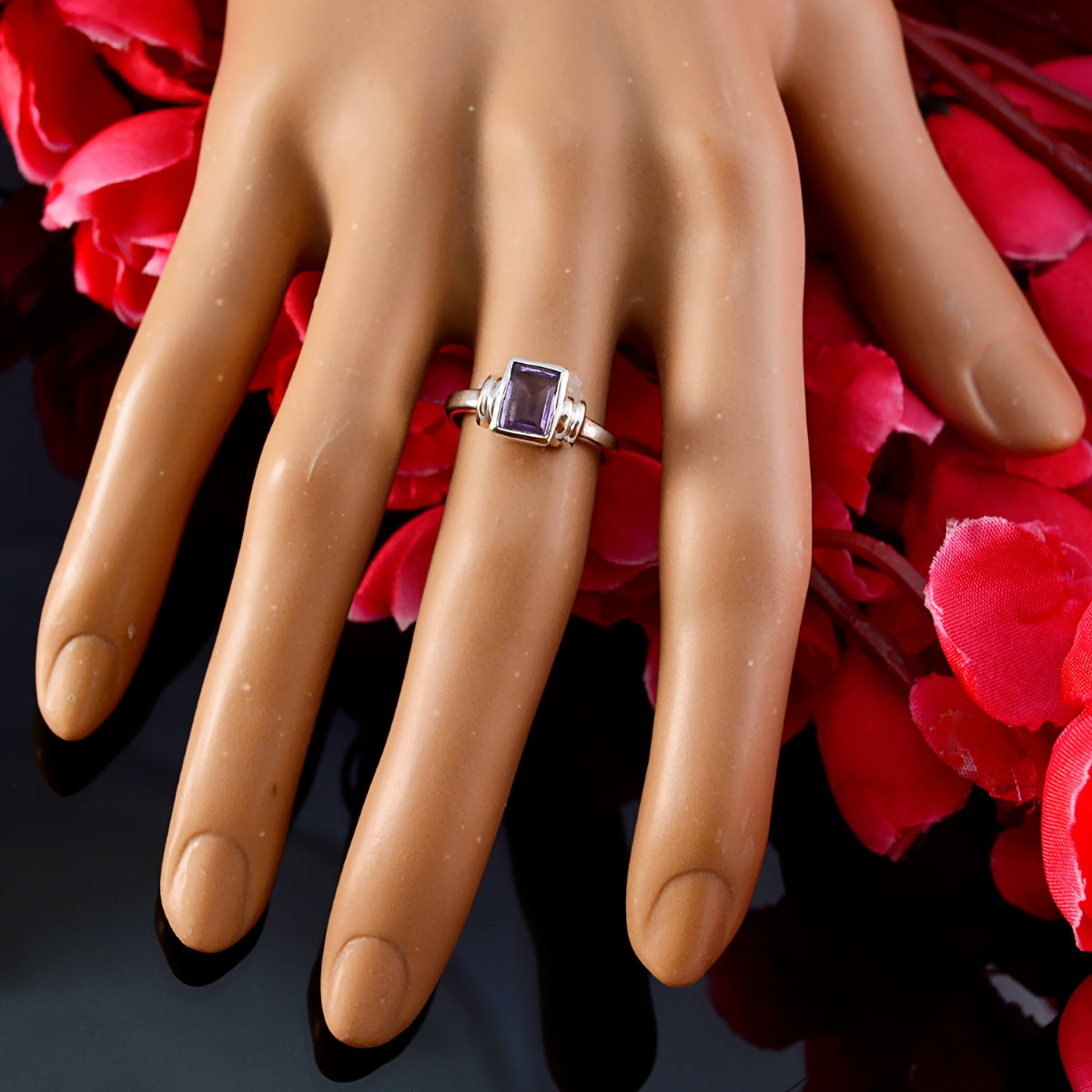 Isabelle Romantic Purple Solitaire Ring