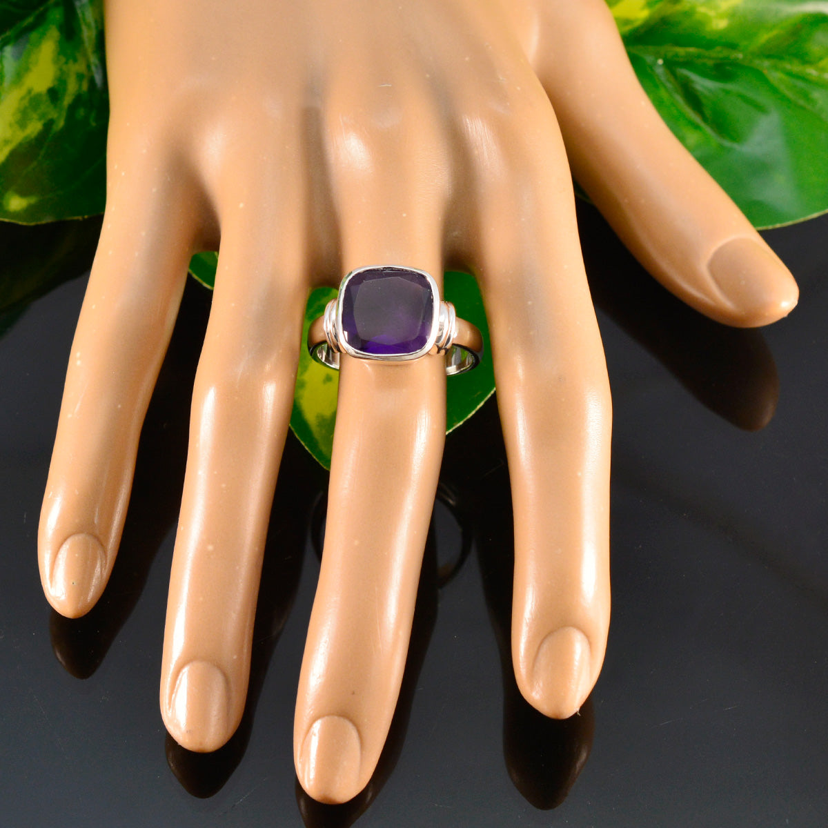 Kristine Trendy Purple Solitaire Ring