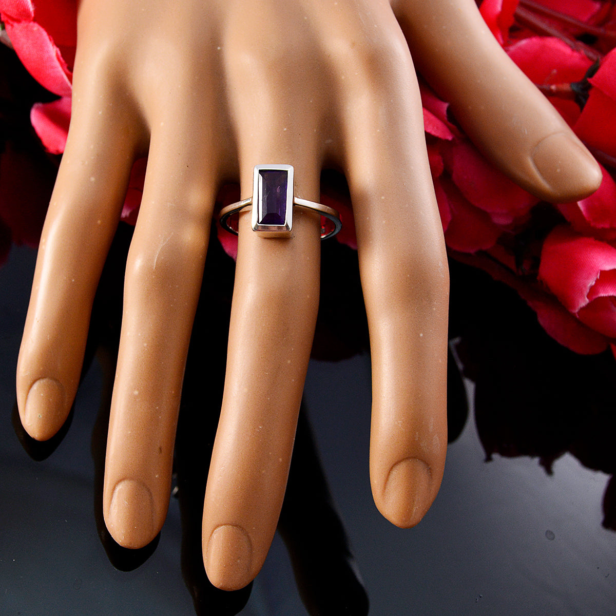 Araya Boho Purple Solitaire Ring