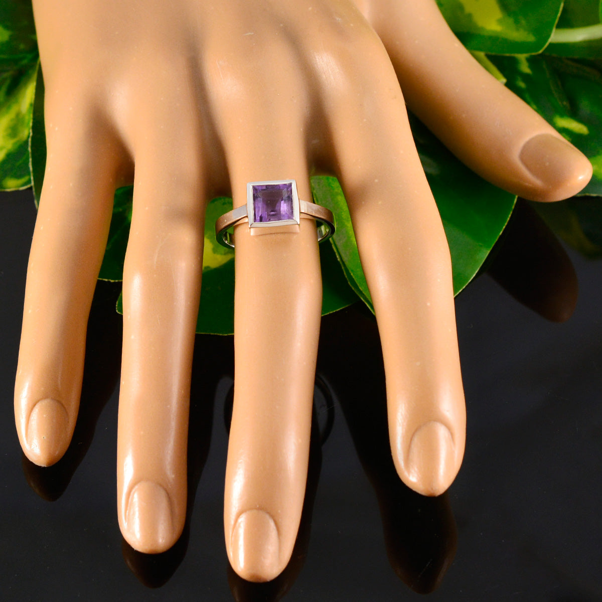 Nisa Boho Purple Solitaire Ring