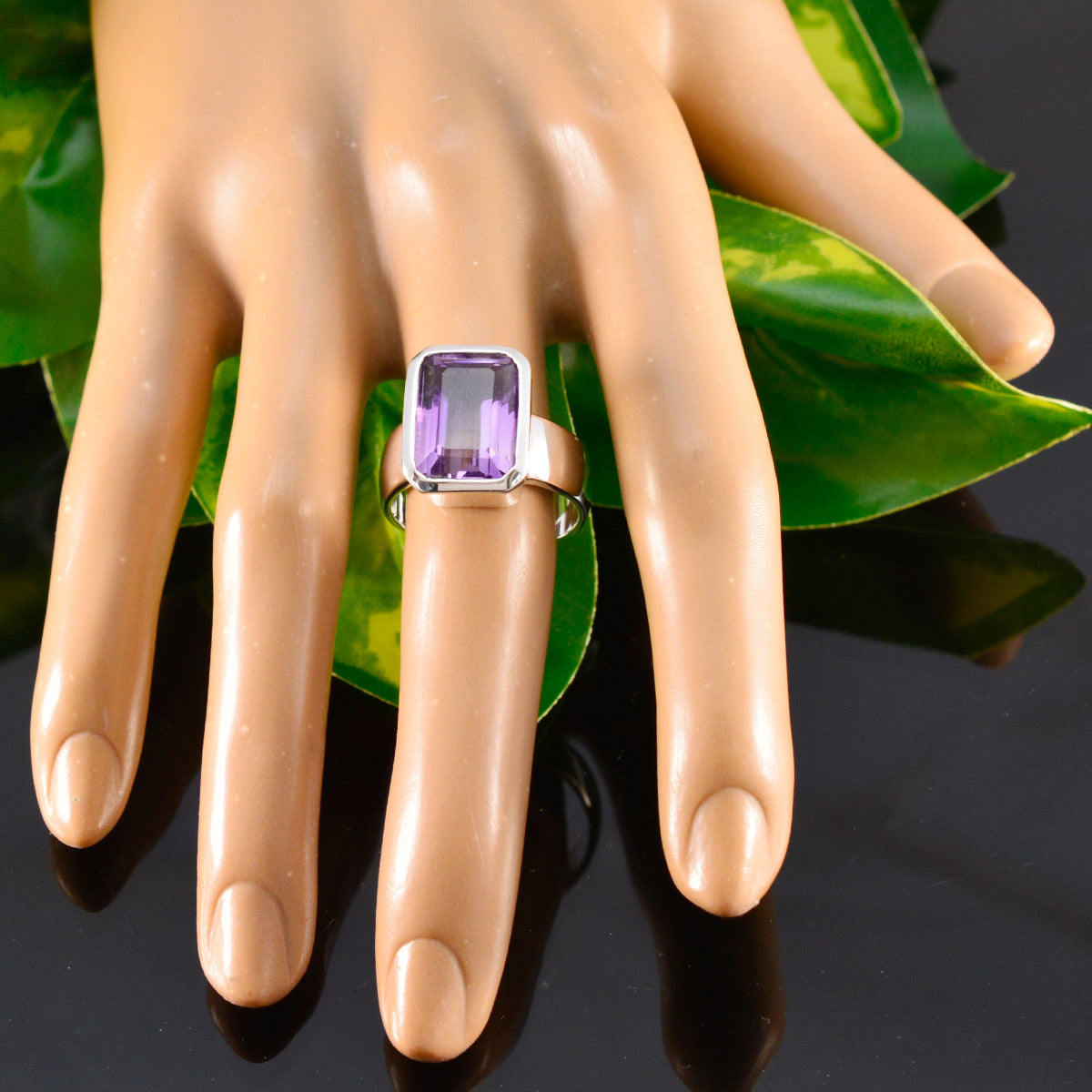 Mathilde Contemporary Purple Solitaire Ring