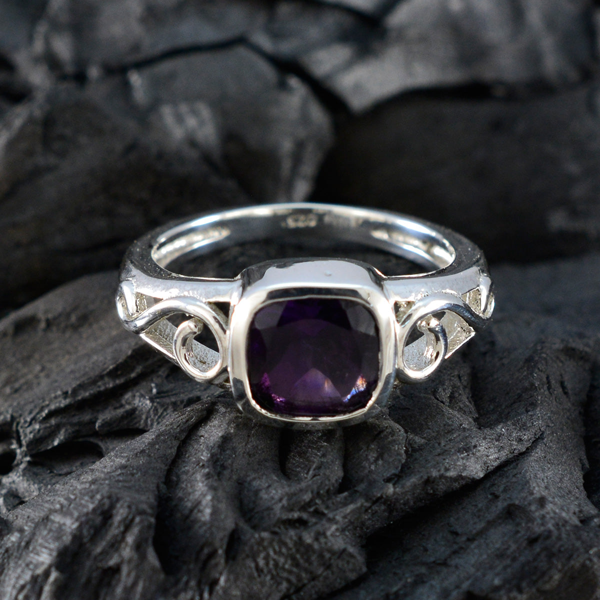 Skylar Modern Purple Solitaire Ring