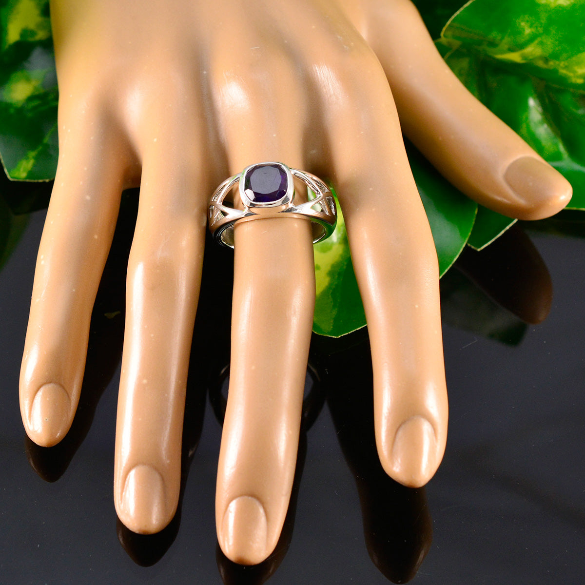 Ananya Contemporary Purple Solitaire Ring