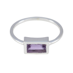 Hye-jin Glamorous Purple Solitaire Ring Amethyst Purple