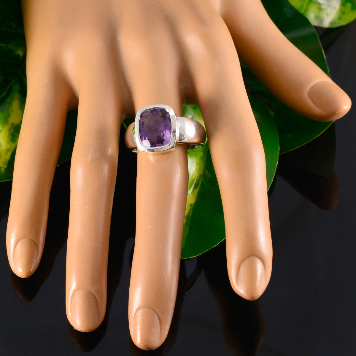 Micaela Contemporary Purple Solitaire Ring