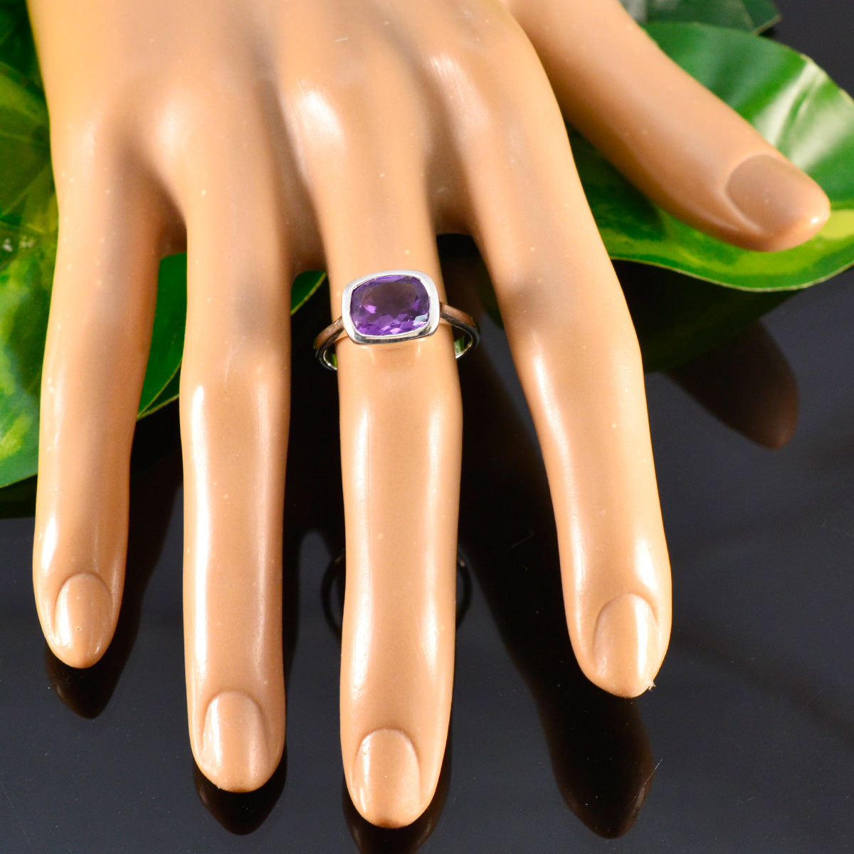 Natalia Boho Purple Solitaire Ring