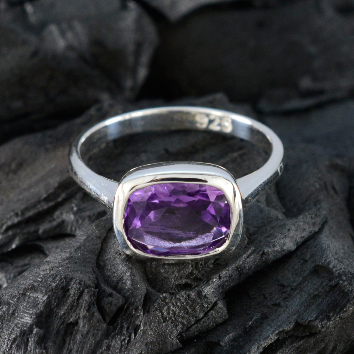 Natalia Boho Purple Solitaire Ring