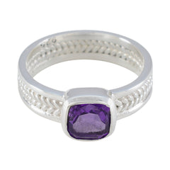 Aisha Rope-Wire Purple Solitaire Band Amethyst Purple