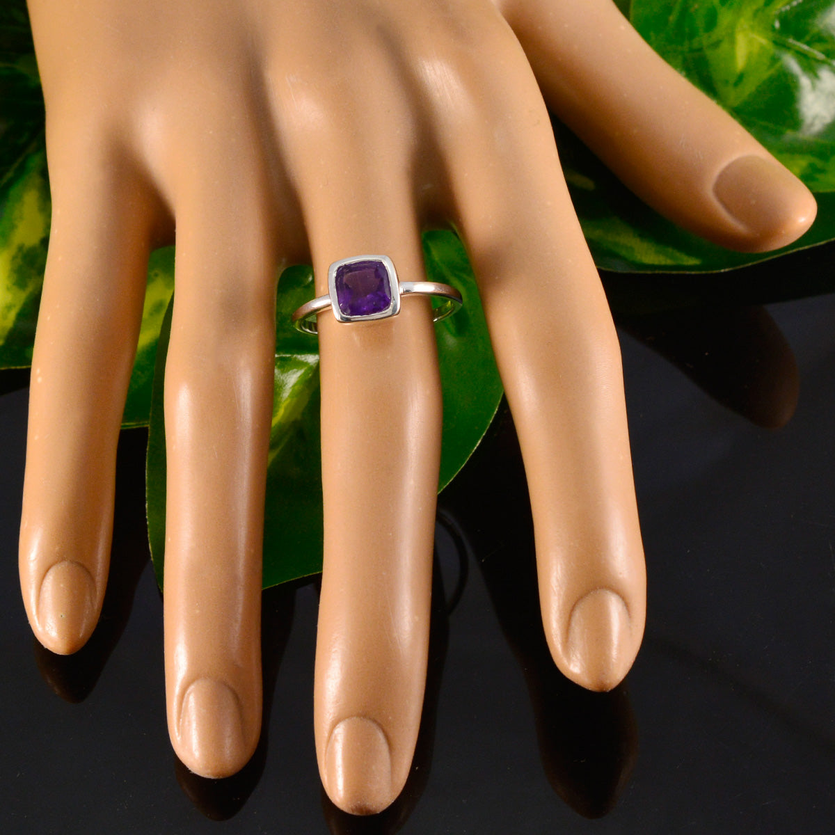 Lakshmi Feminine Purple Solitaire Ring