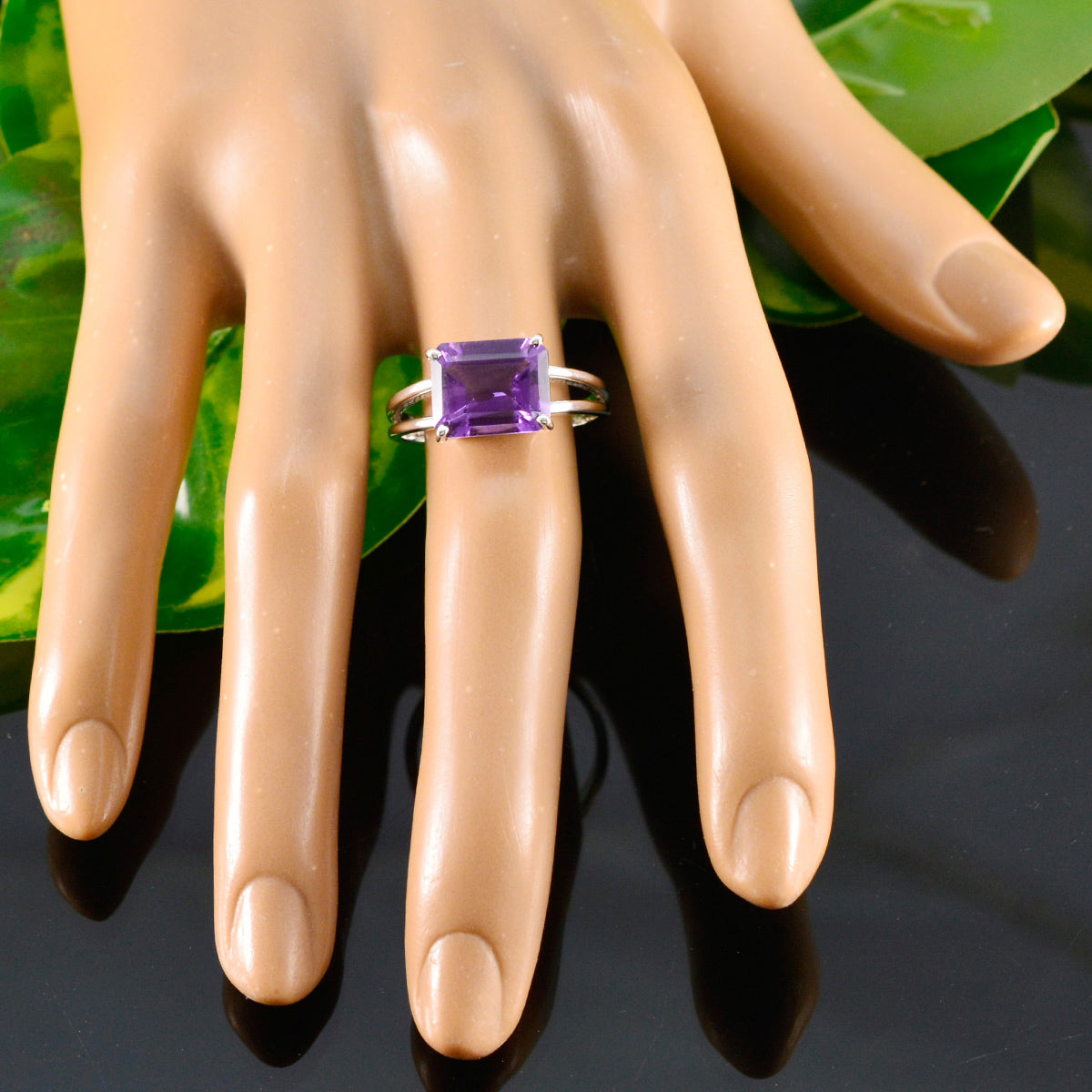 Maria Abstract Purple Solitaire Ring
