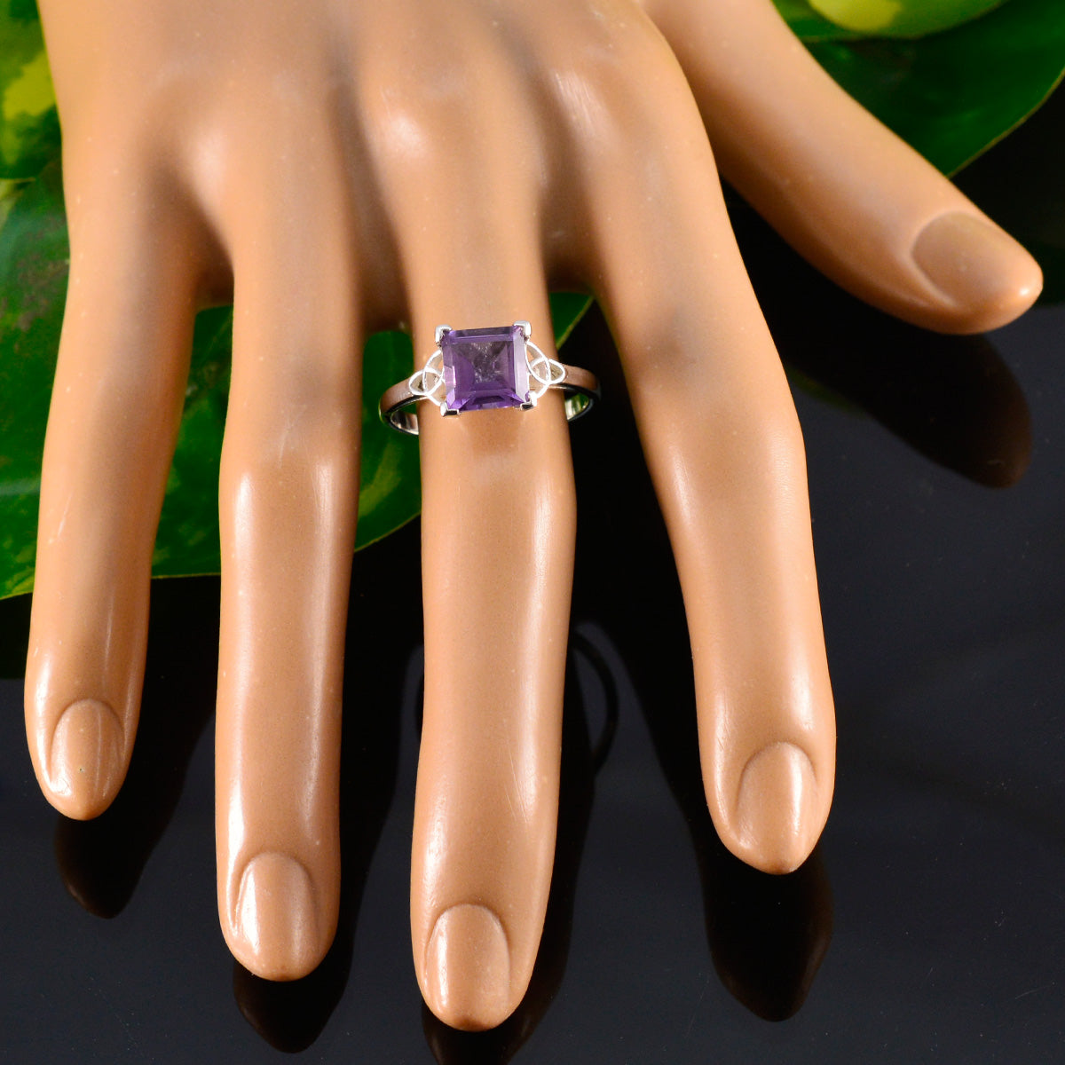Scarlett Abstract Purple Solitaire Ring