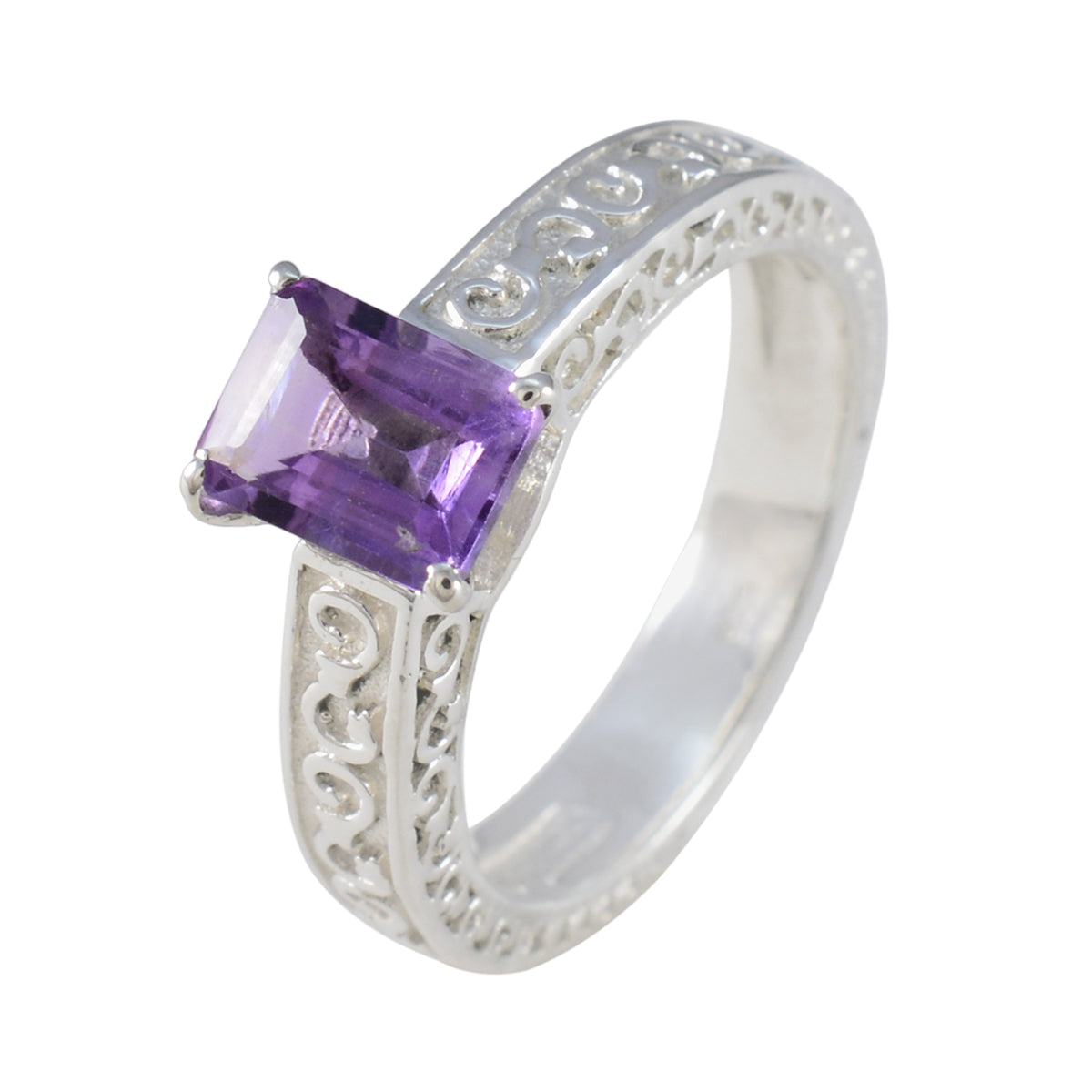 Andrea Abstract Purple Solitaire Ring
