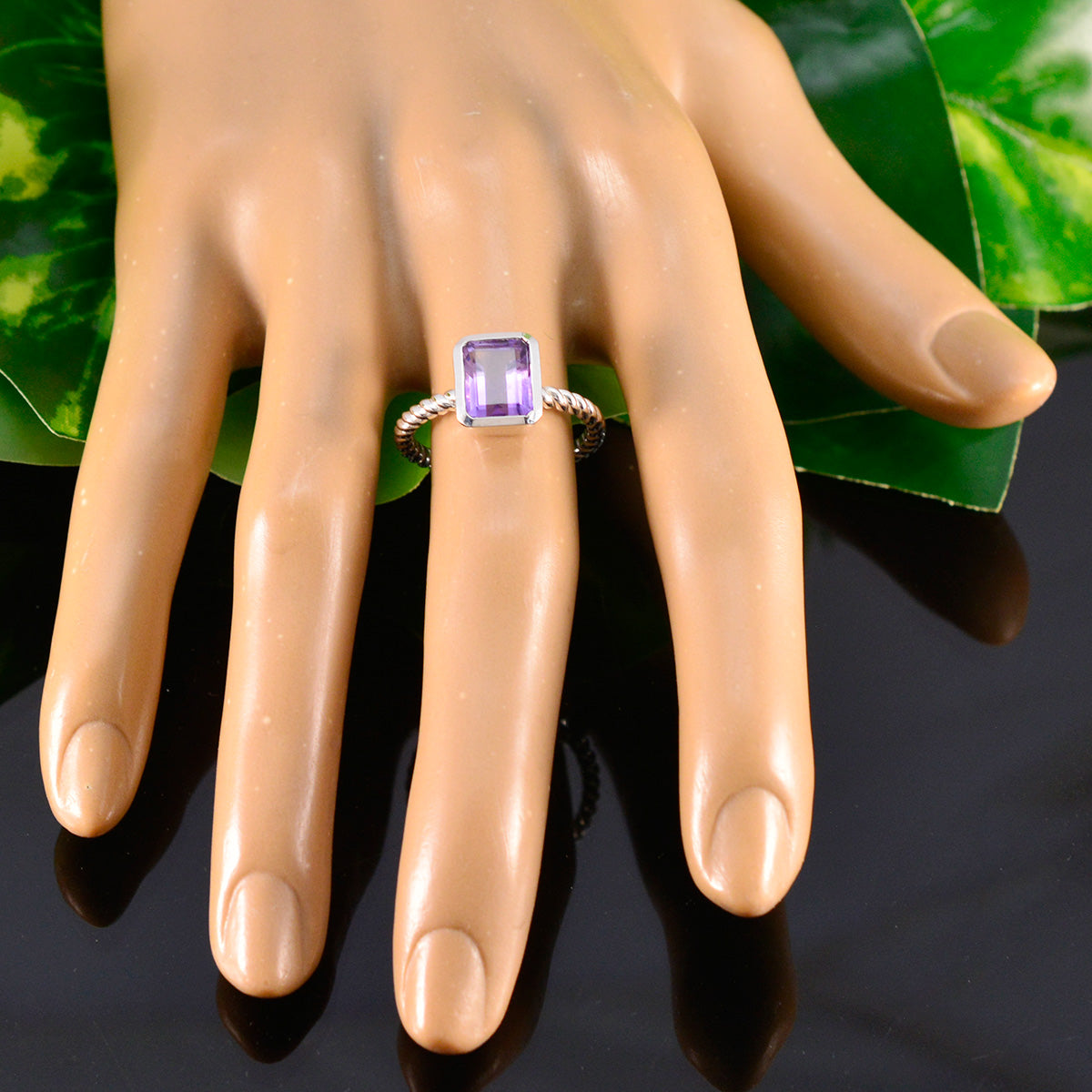 Abigail Graceful Purple Solitaire Ring