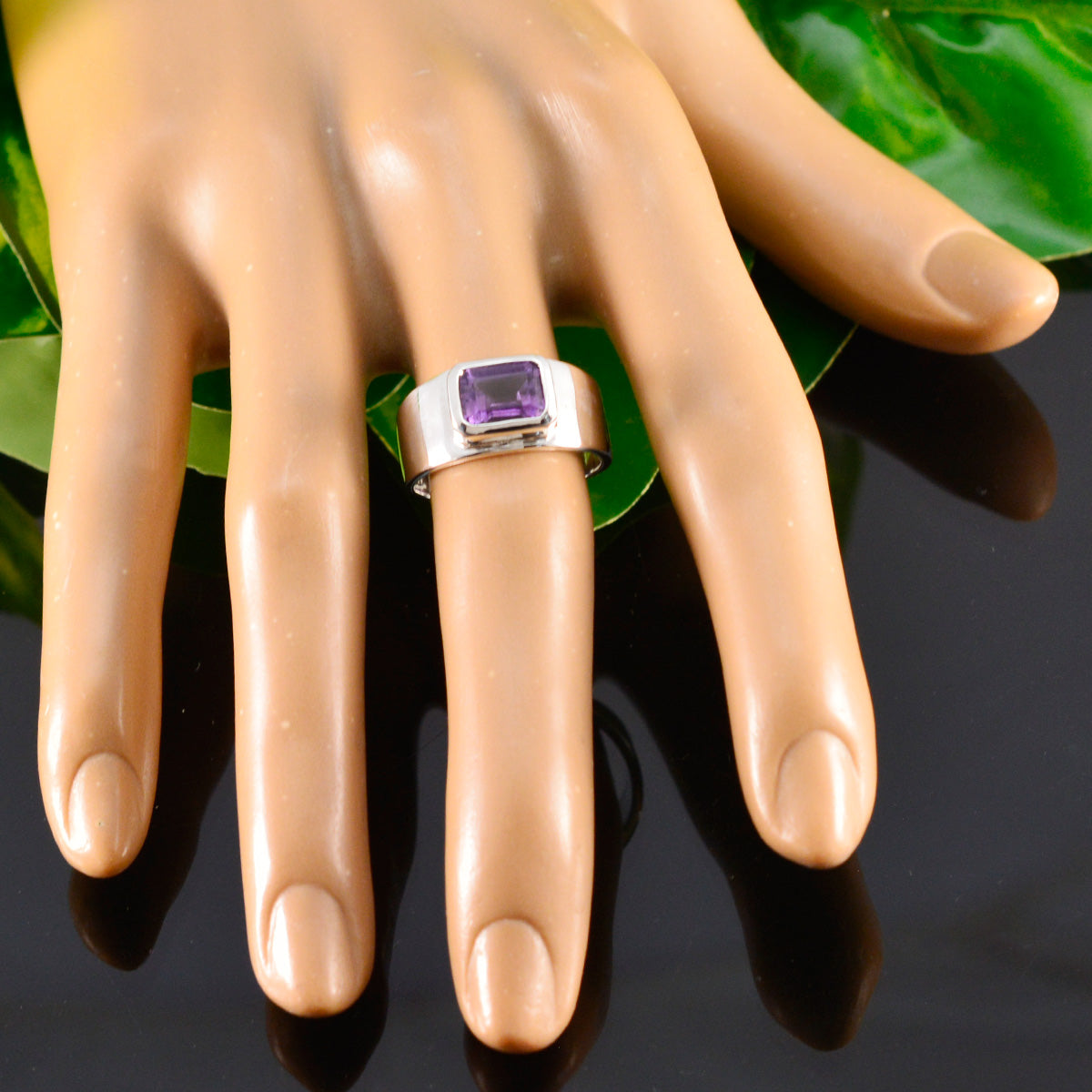Maria Artisan Purple Solitaire Ring