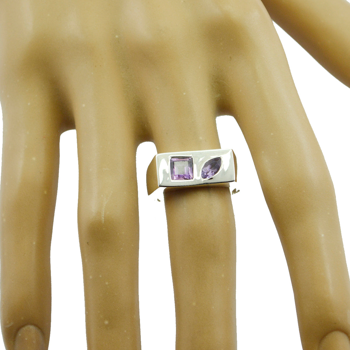 Laura Modern Purple Toi et Moi Ring