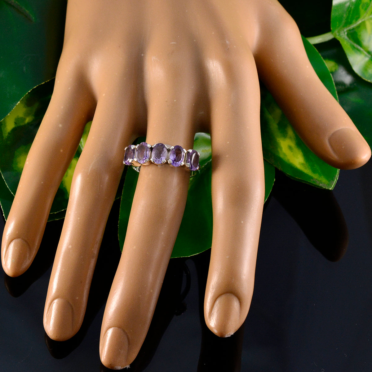 Aisha Artisan Purple Penta Ring