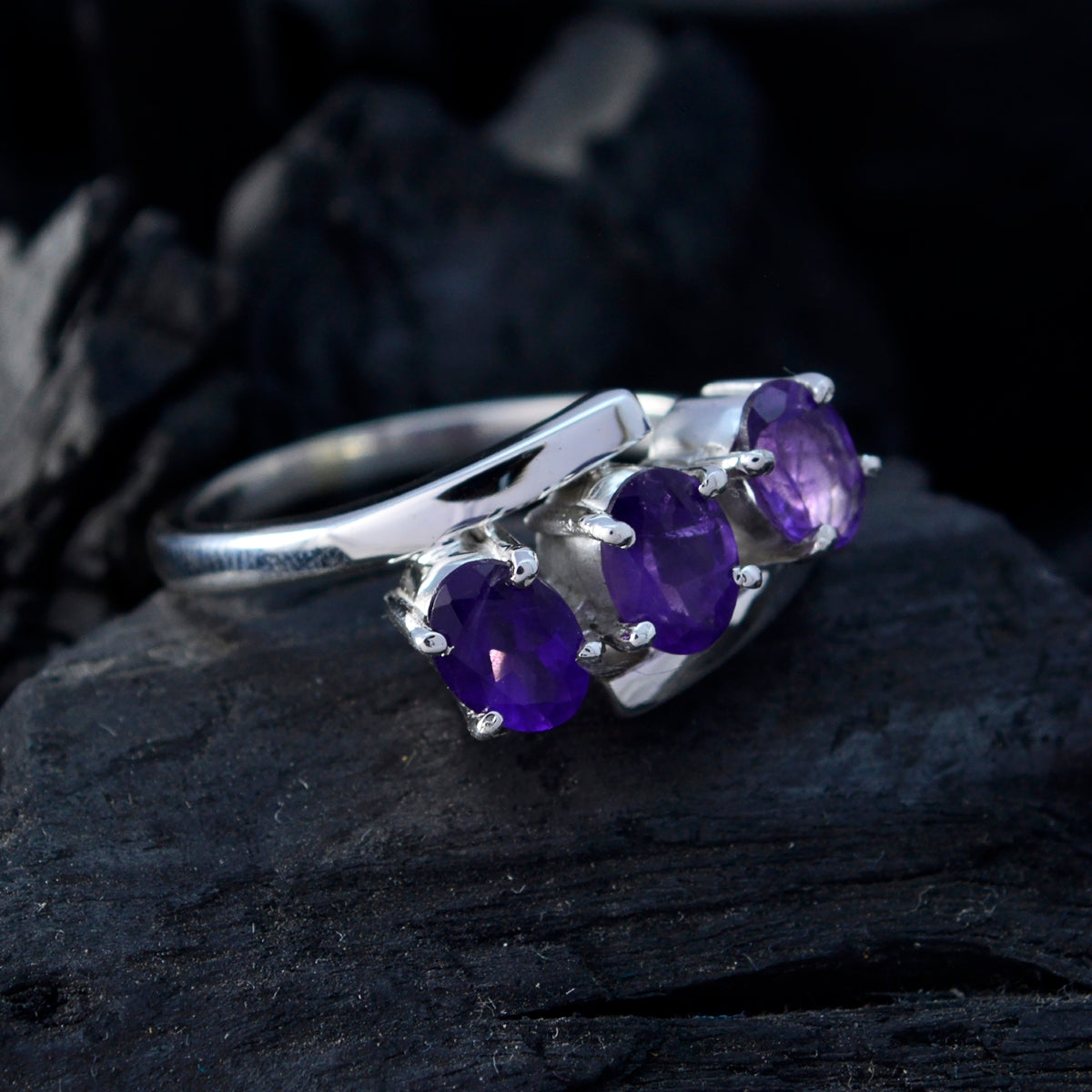 Victoria Abstract Purple Trilogy Ring