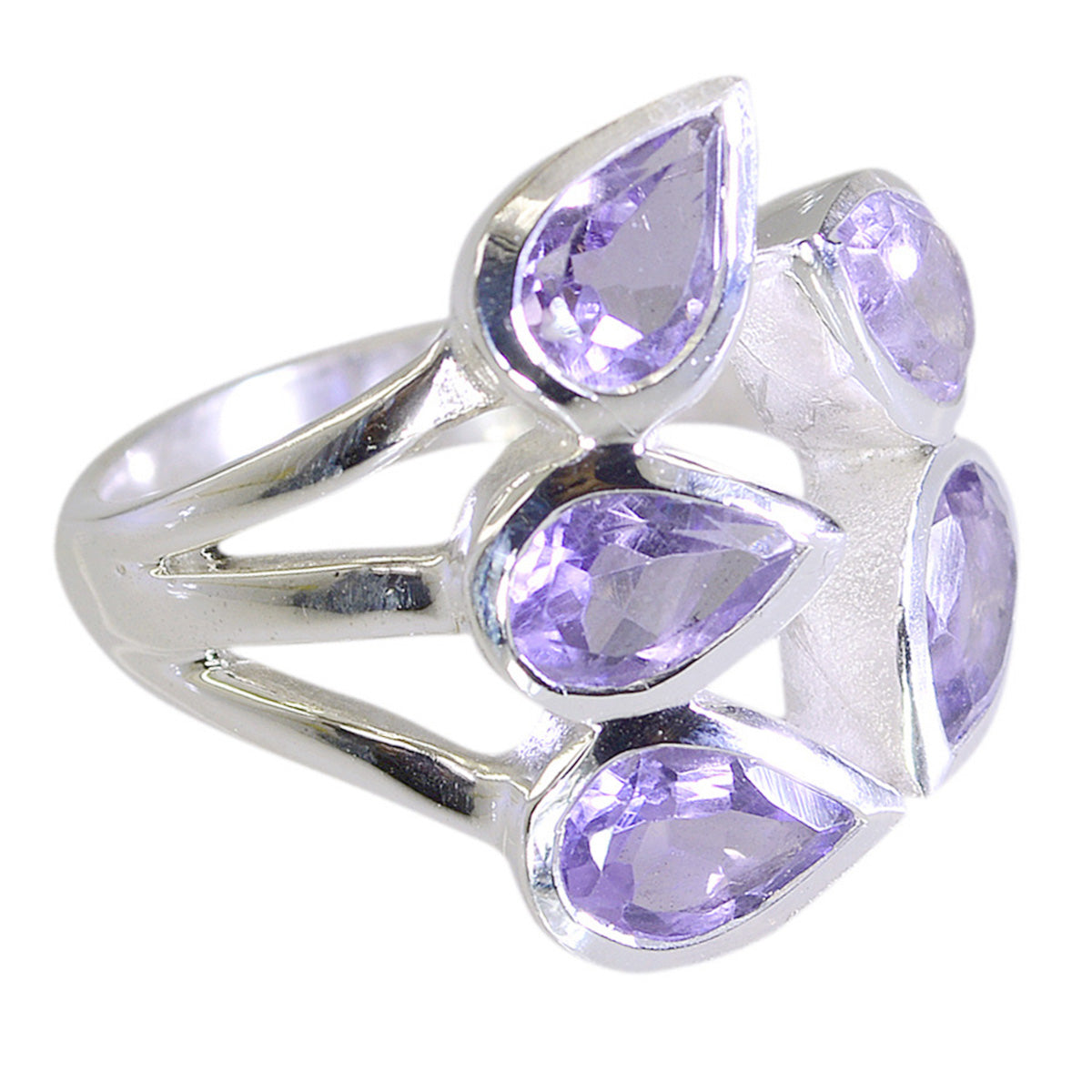Cecilia Abstract Purple Penta Ring