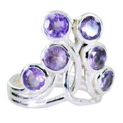 Lea Modern Purple Hexa Ring Amethyst Purple