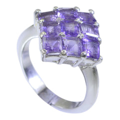 Mathilde Glamorous Purple Navratna Ring Amethyst Purple