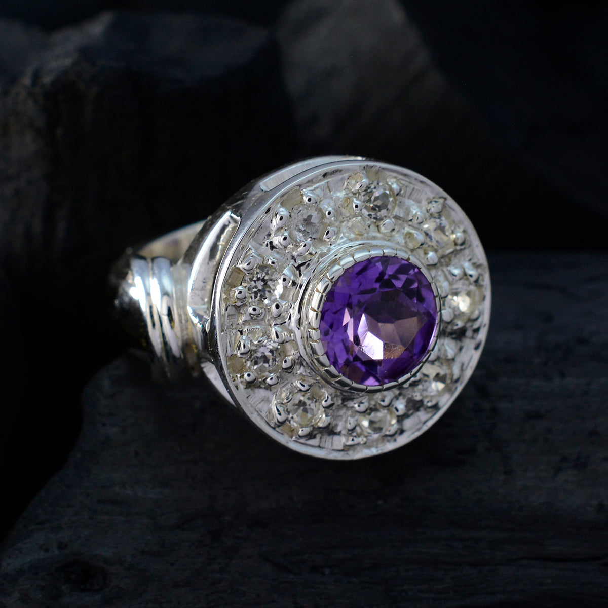 zazlle Trendy Purple multiple Ring