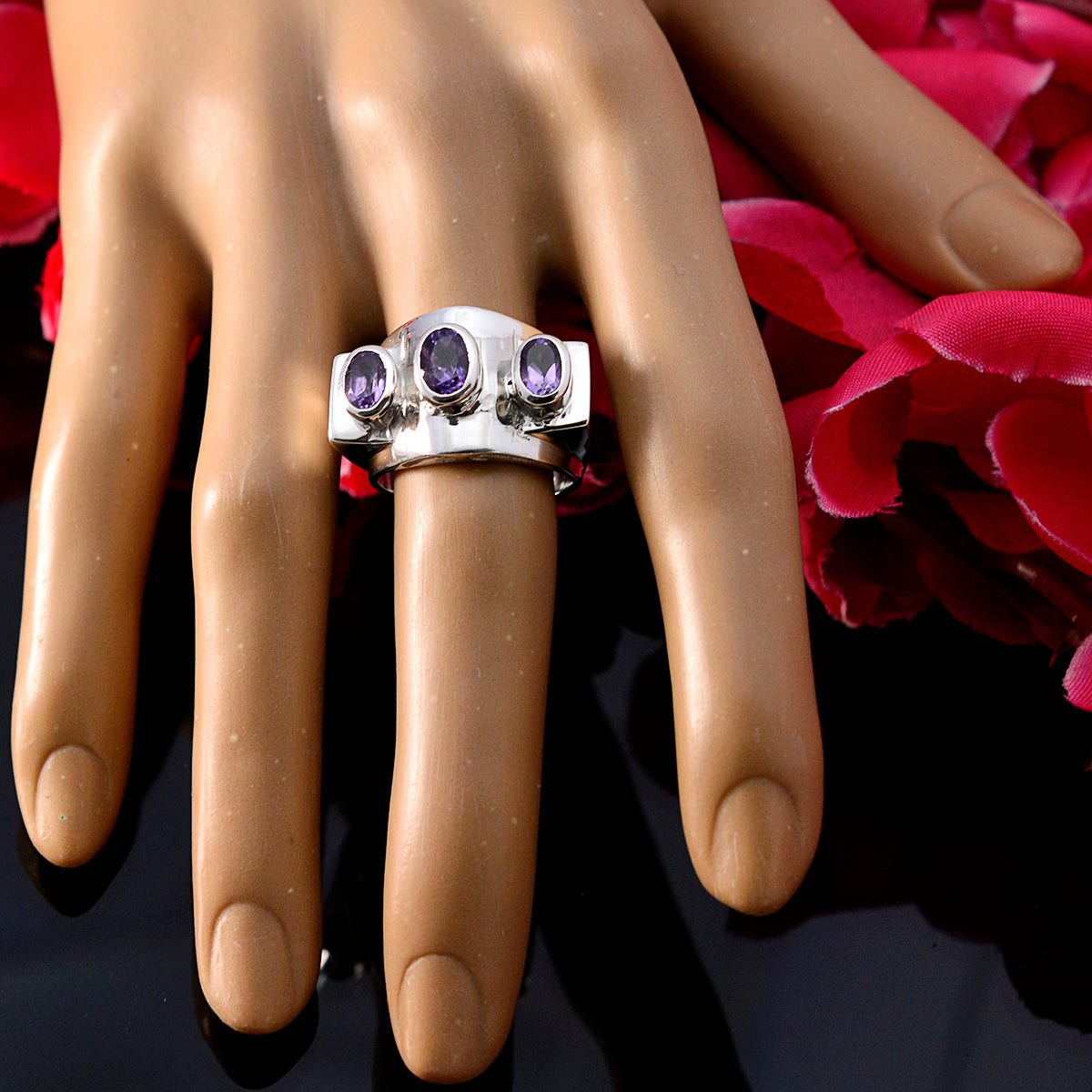 Olivia Trendy Purple Trilogy Ring