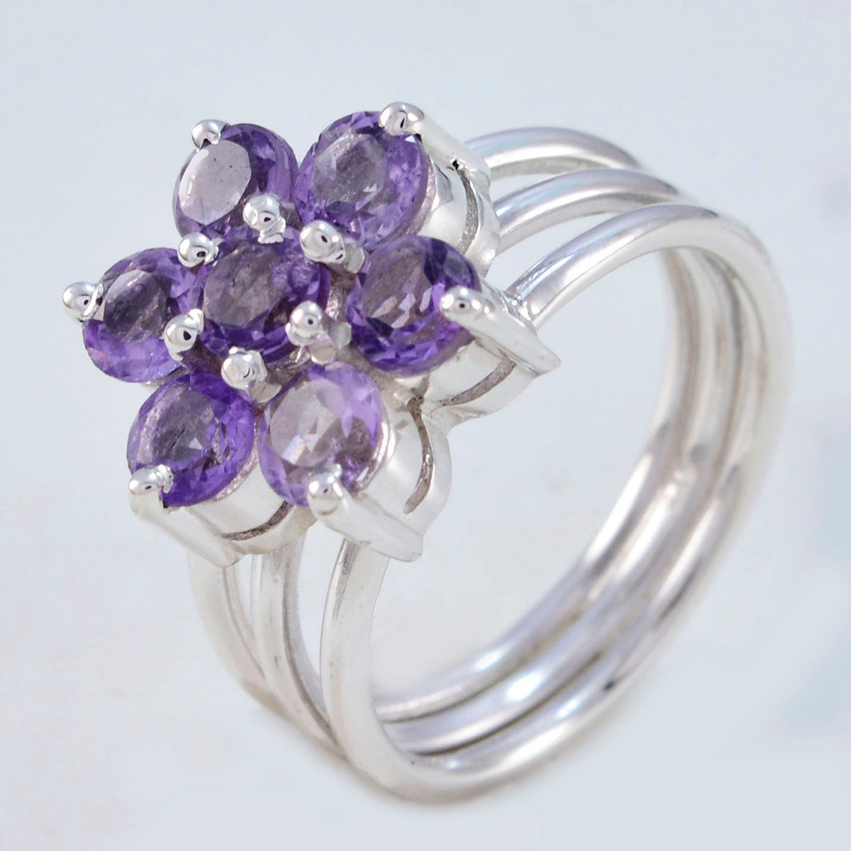 Alejandra Floral Purple Hepta Ring