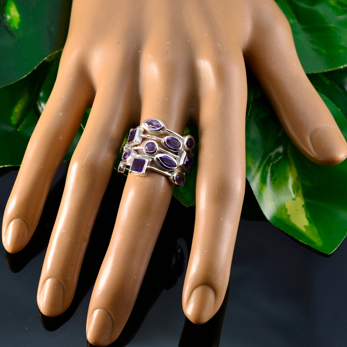 Eva Trendy Purple multiple Ring