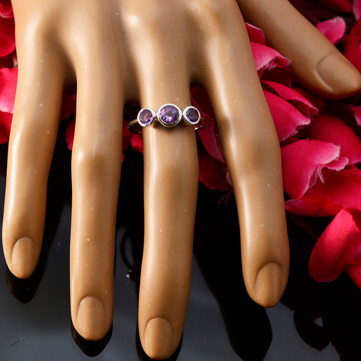 Lily Abstract Purple Trilogy Ring