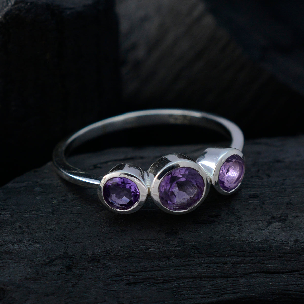 Lily Abstract Purple Trilogy Ring