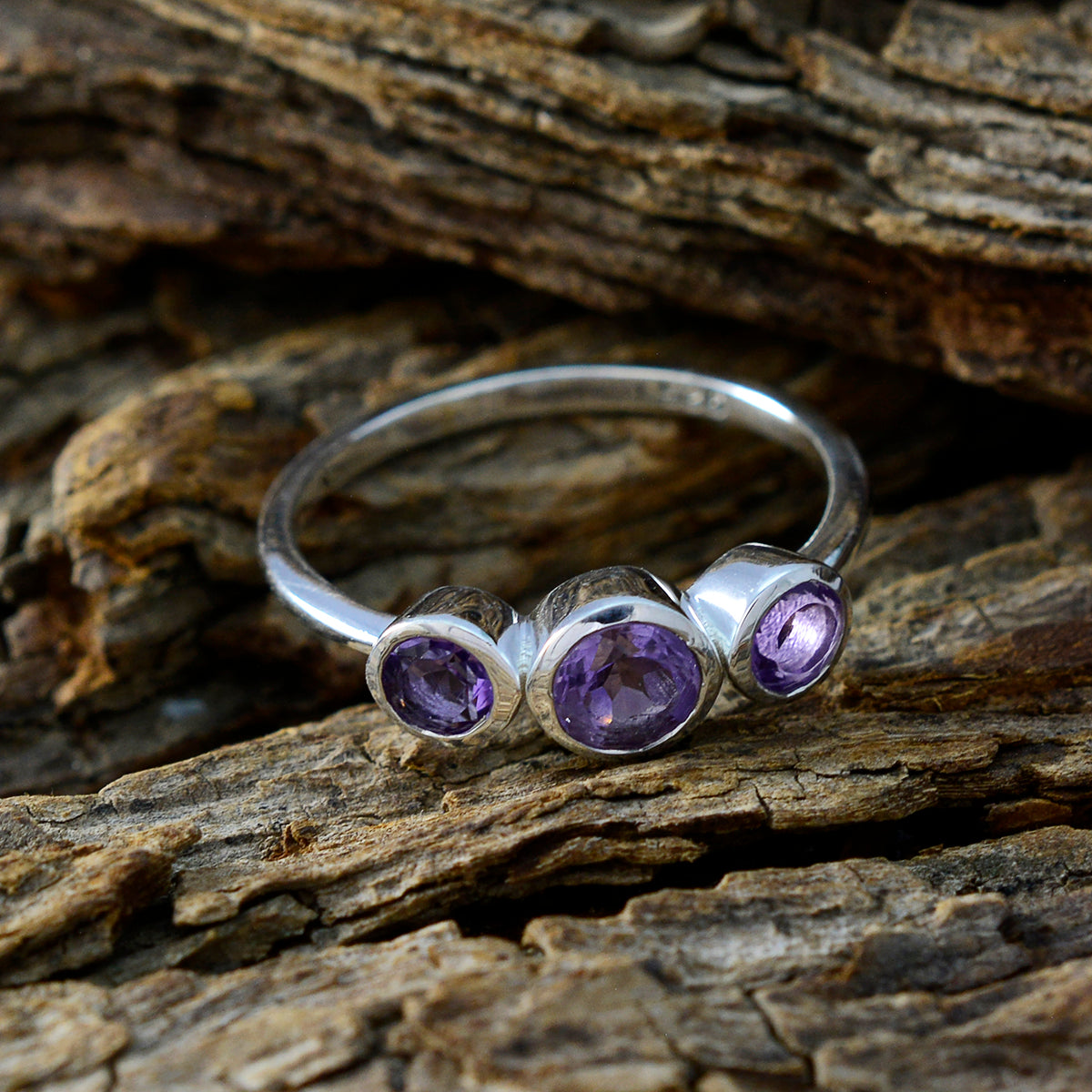 Lily Abstract Purple Trilogy Ring