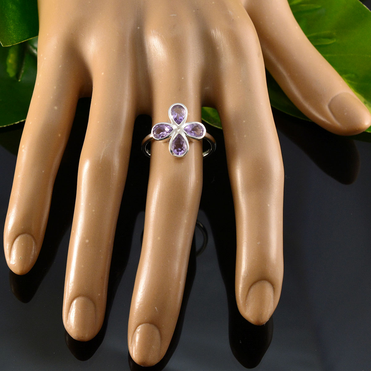 Natalie Floral Purple quarter Ring
