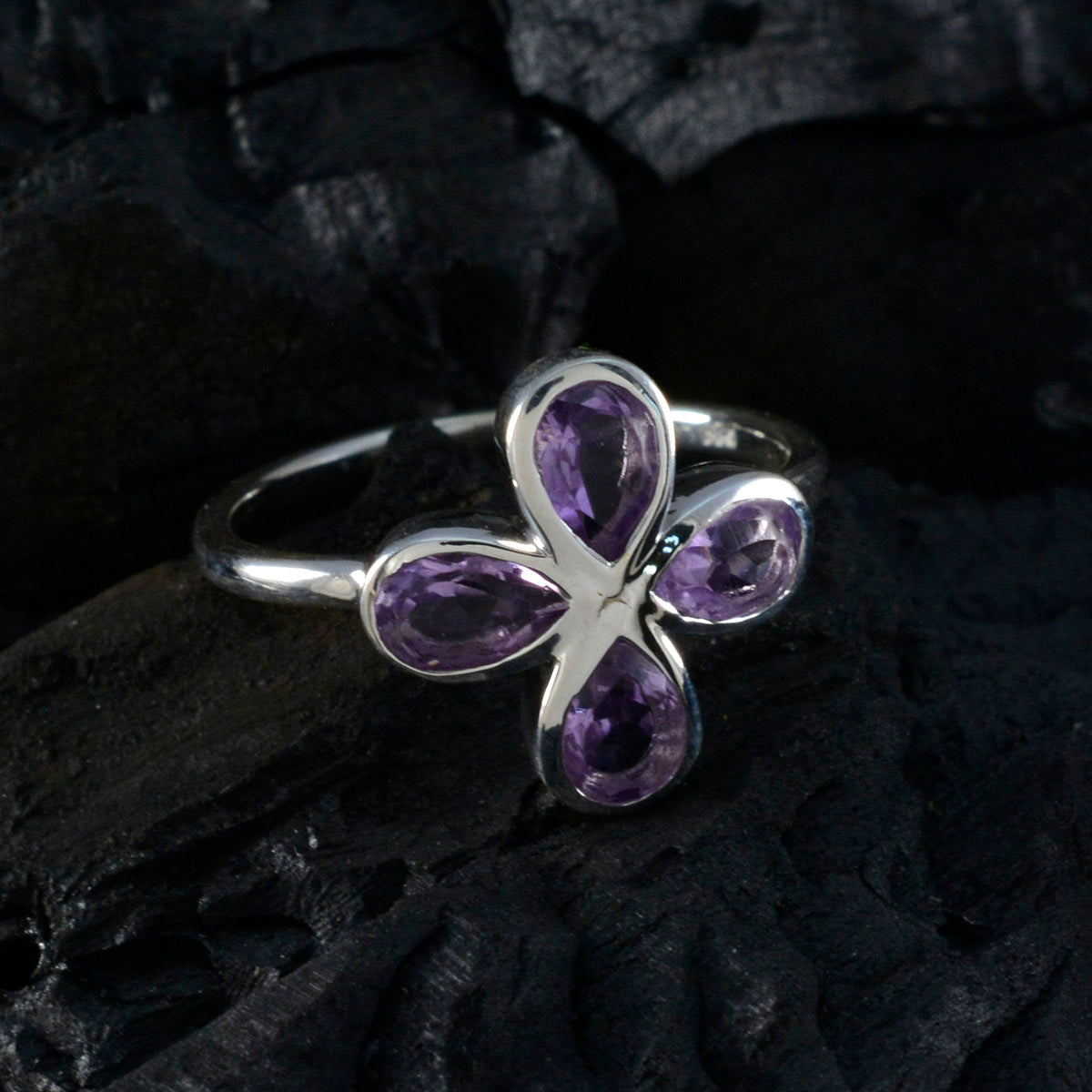 Natalie Floral Purple quarter Ring