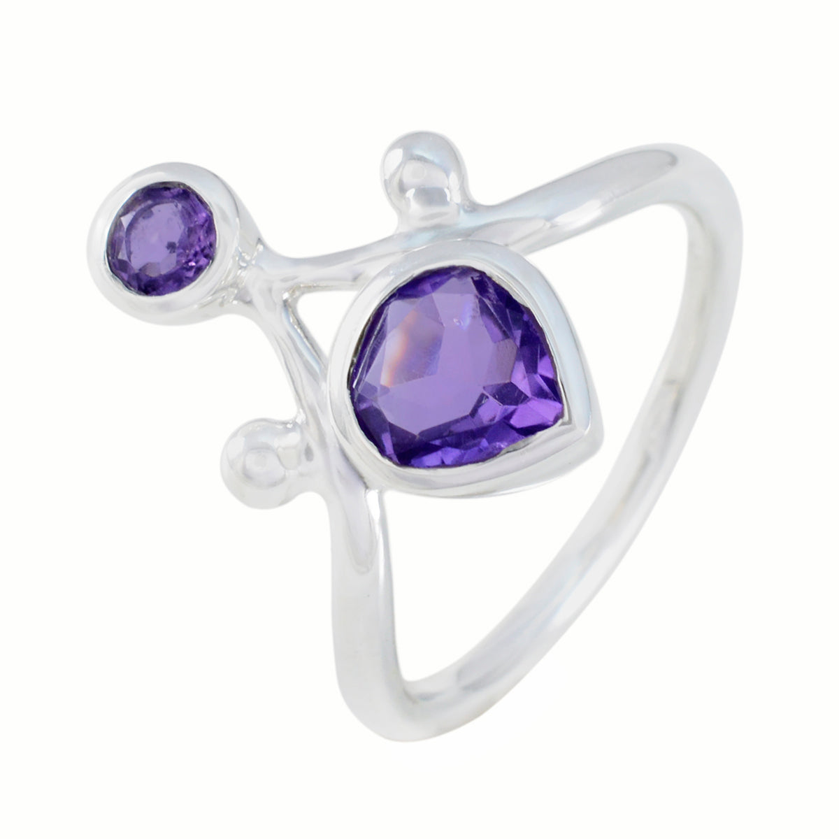 Renata Trendy Purple Toi et Moi Ring