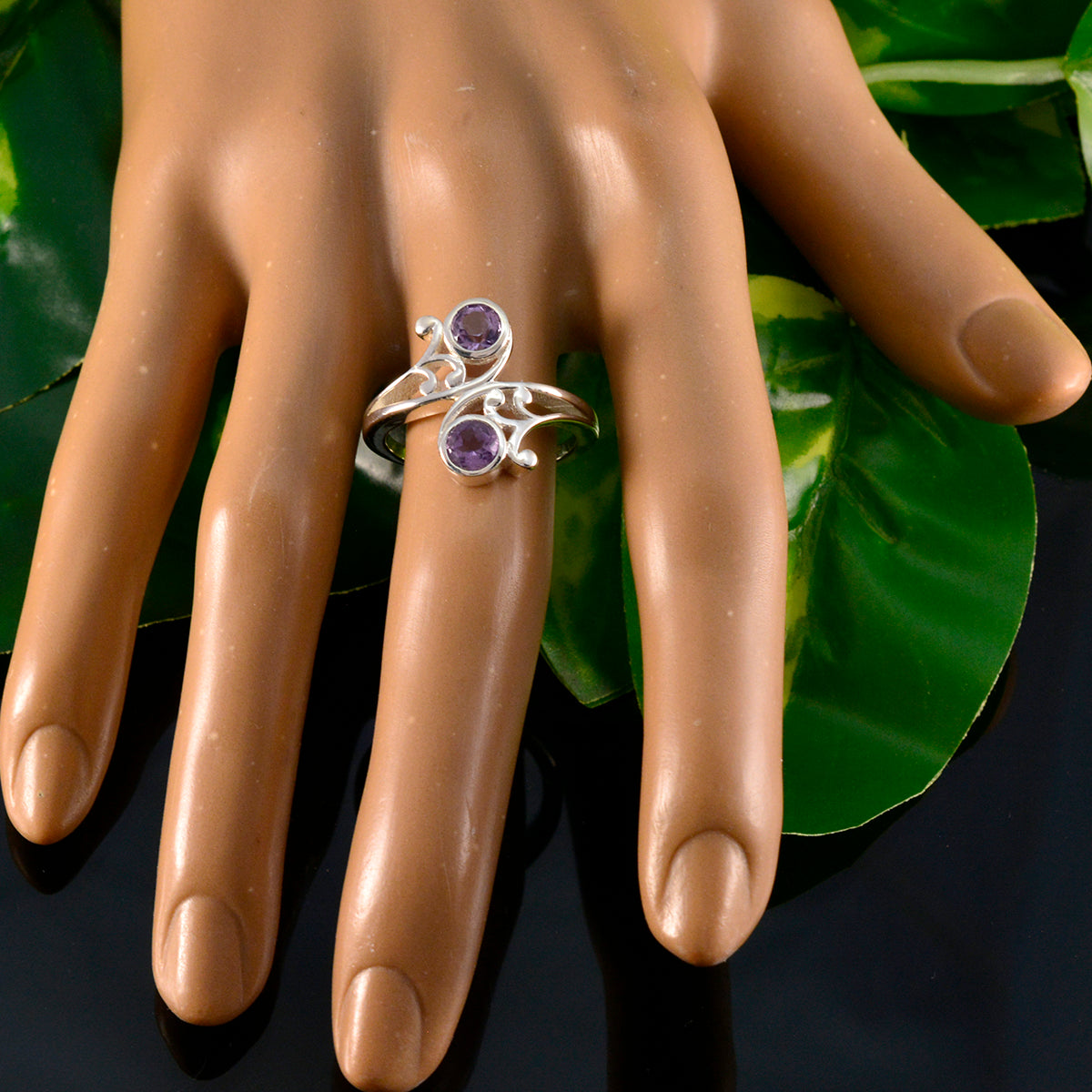 Angel Trendy Purple Toi et Moi Ring