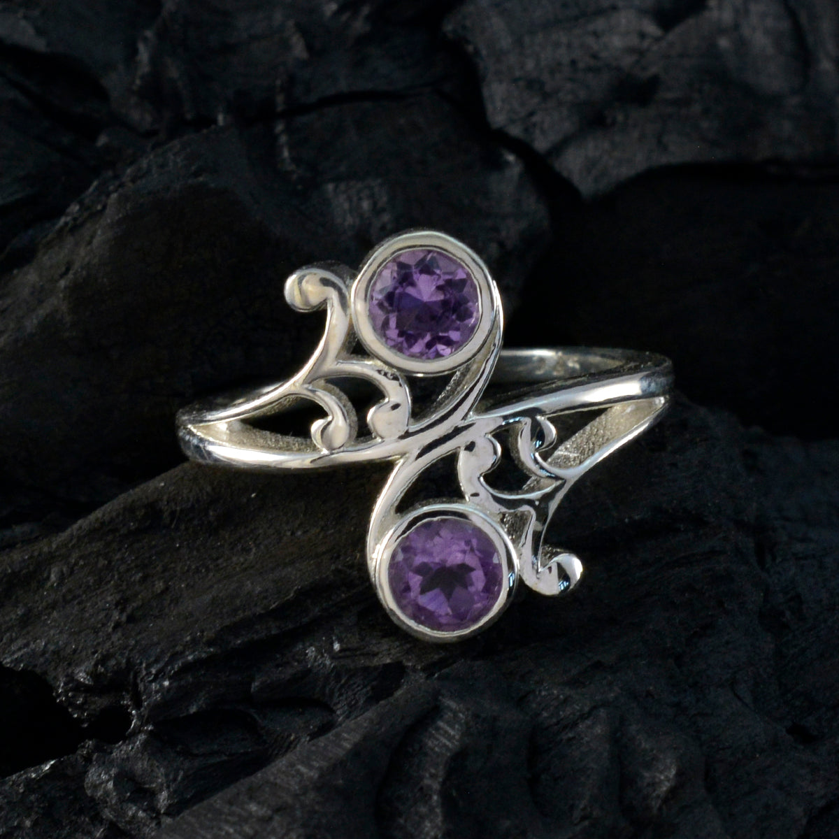 Angel Trendy Purple Toi et Moi Ring