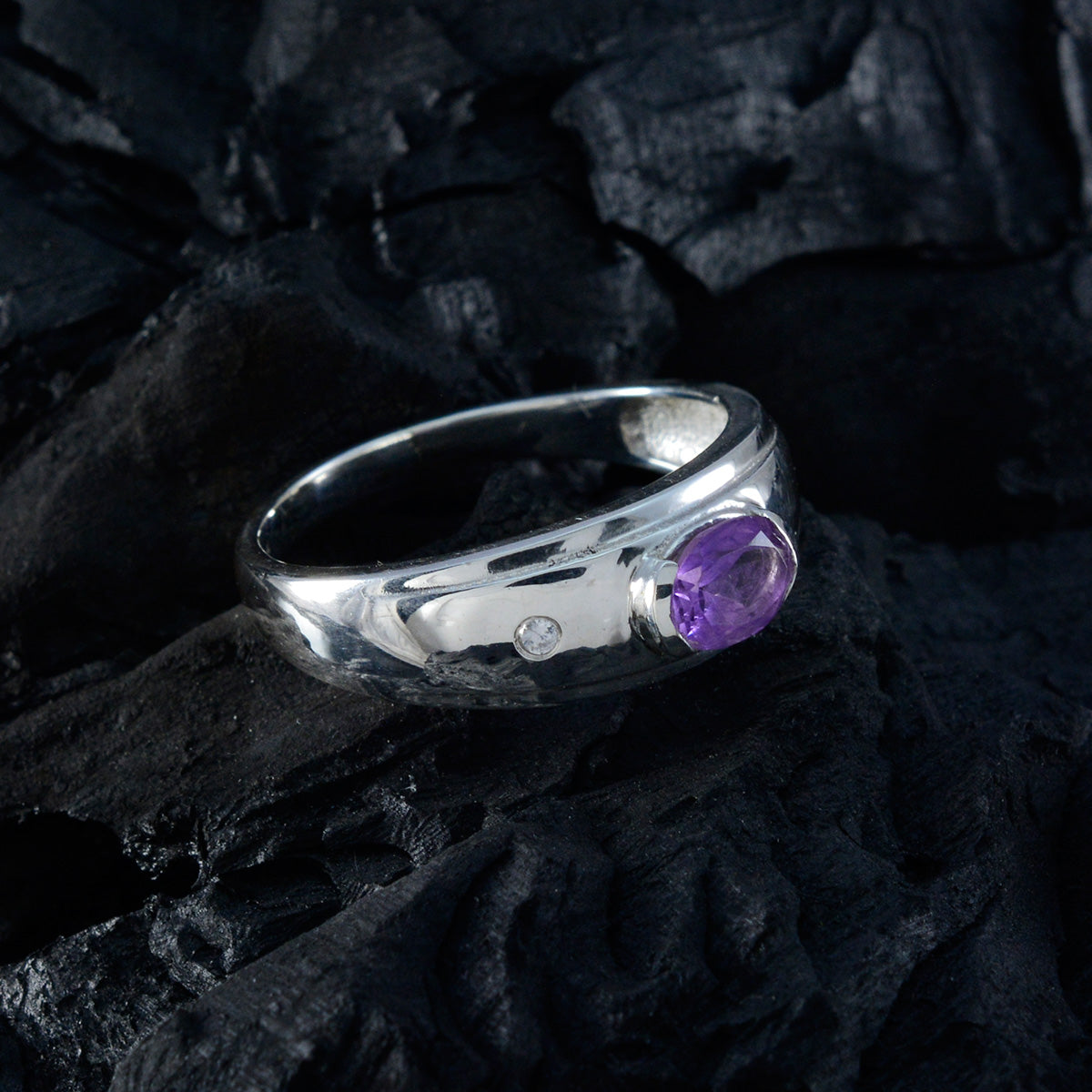 Grace Feminine Purple Toi et Moi Ring