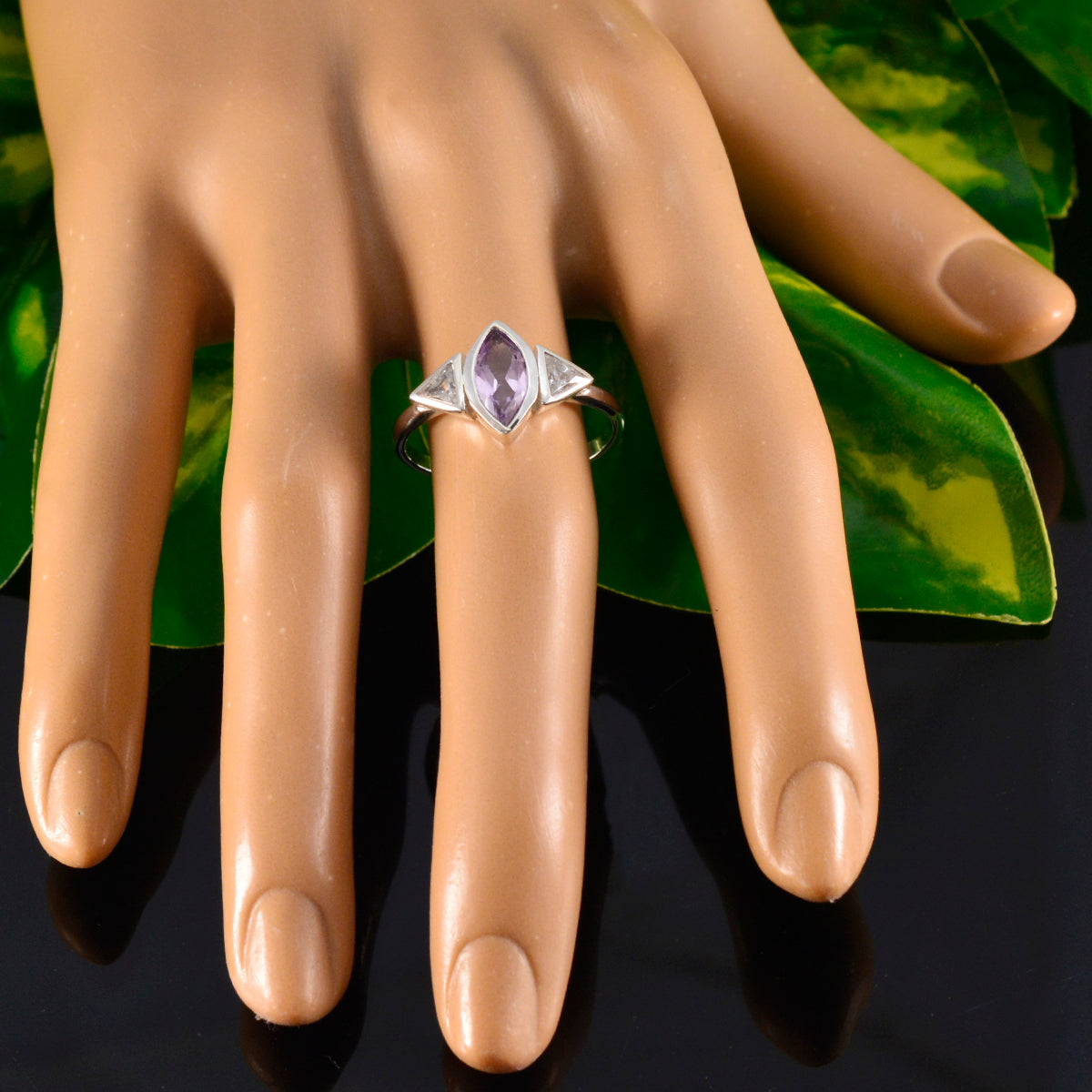Priya Feminine Purple Trilogy Ring