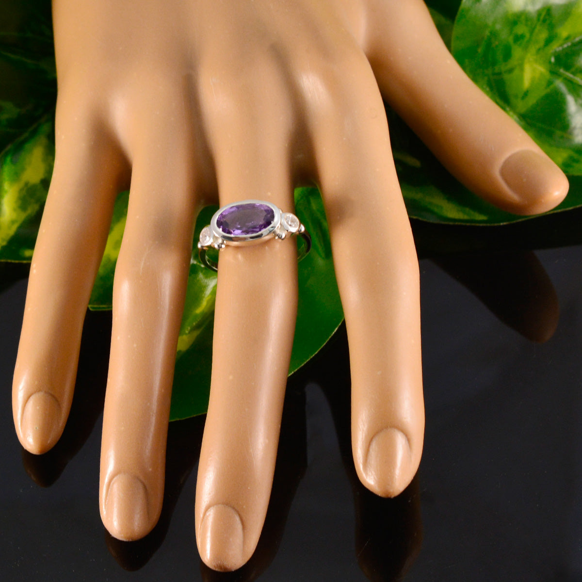 Aisha Abstract Purple Trilogy Ring
