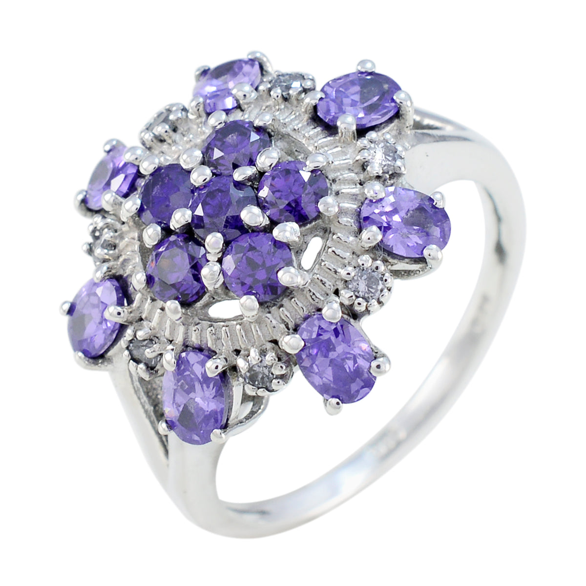 Micaela Abstract Purple multiple Ring