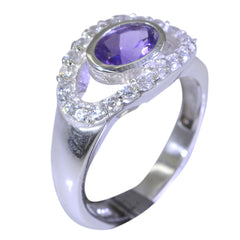 Yuna Feminine Purple Halo Ring Amethyst Purple