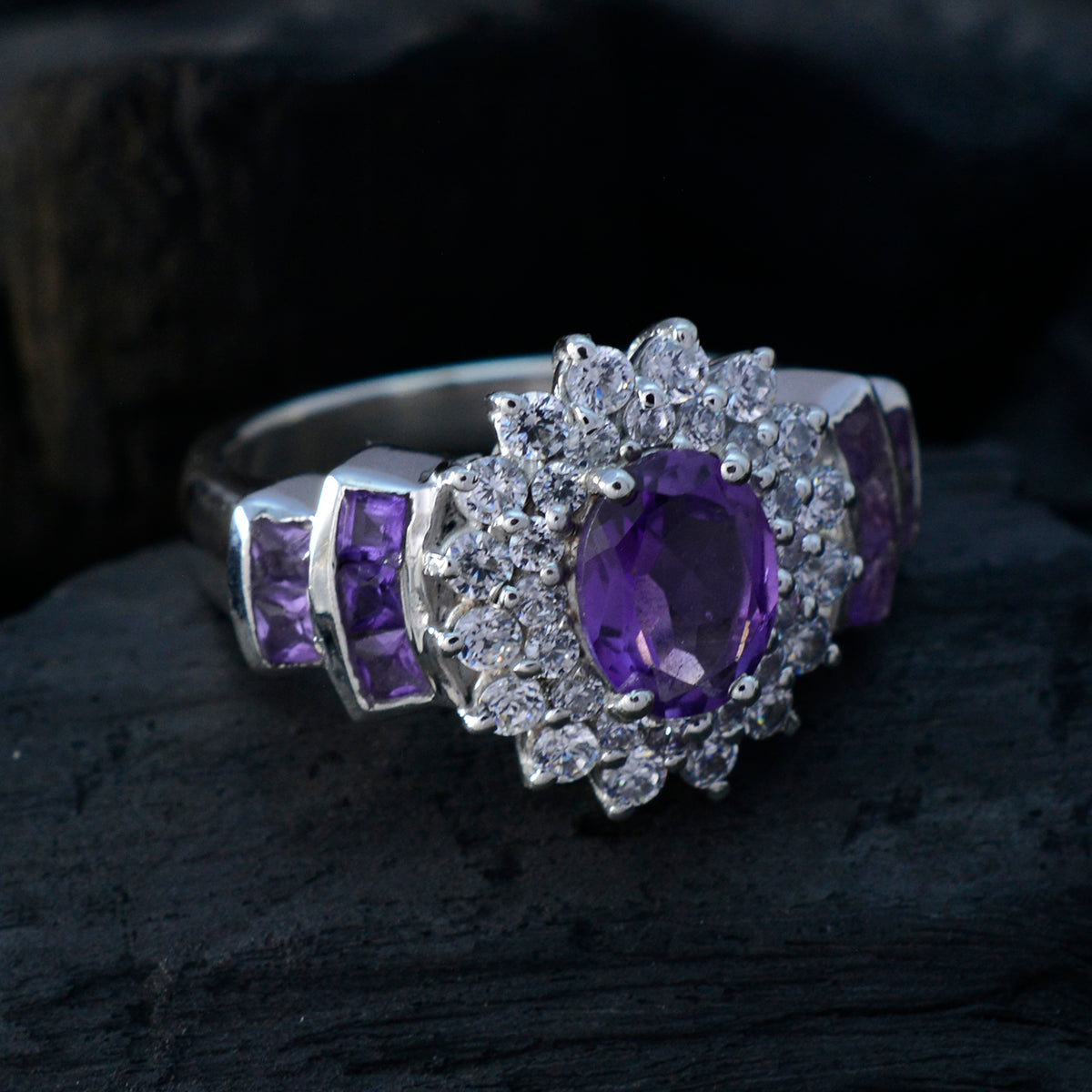 Alejandra Boho Purple Halo Ring